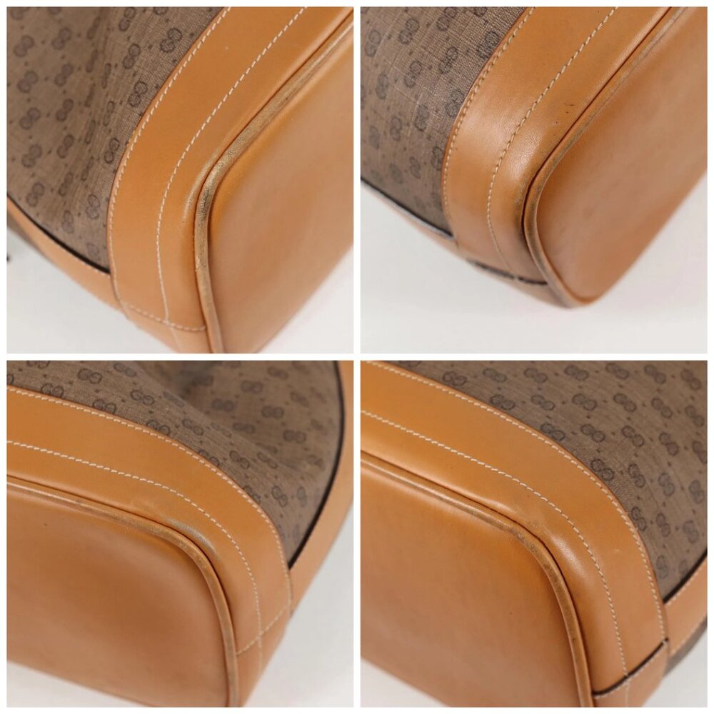 GUCCI Micro GG Supreme Shoulder Bag PVC Beige Gold Auth - Picture 16 of 16